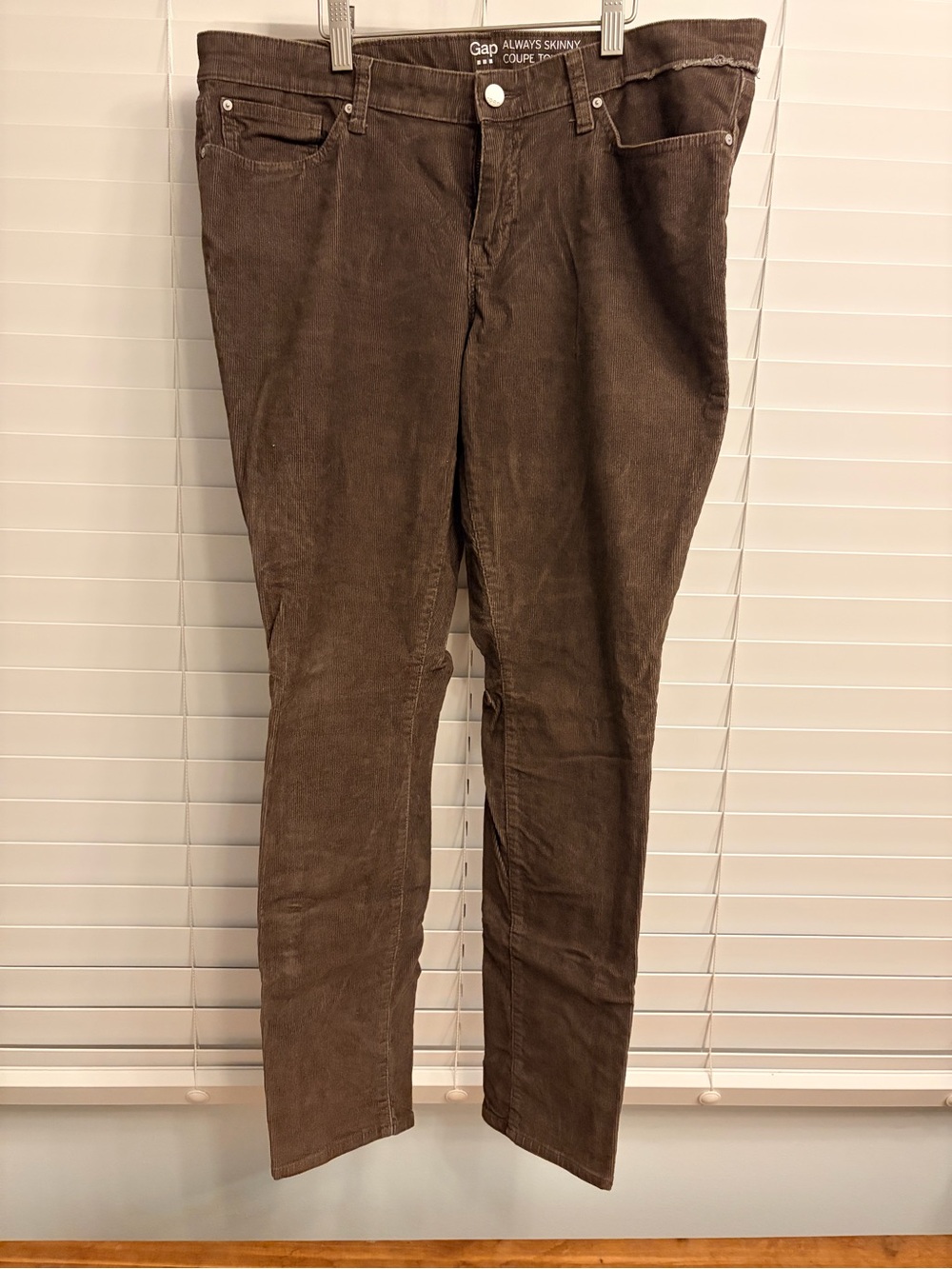 GAP Women's Skinny Corduroy Pants in Dark Brown